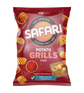 safari potato grills chilli chips pack