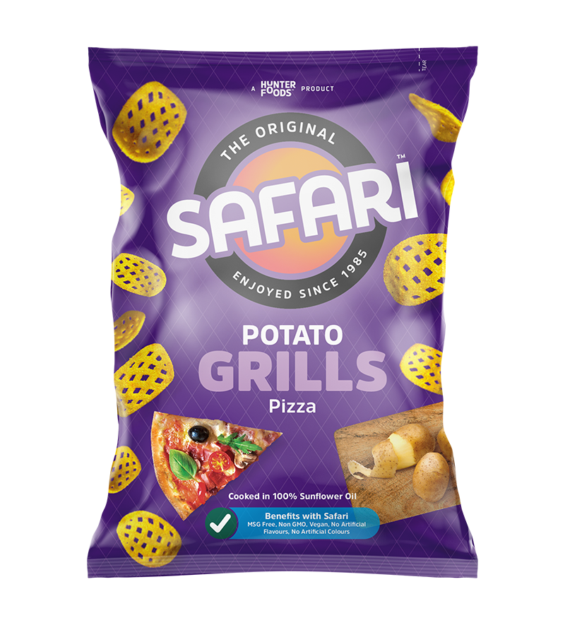 safari potato grills pizza chips pack