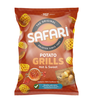 safari potato grills hot and sweet chips pack